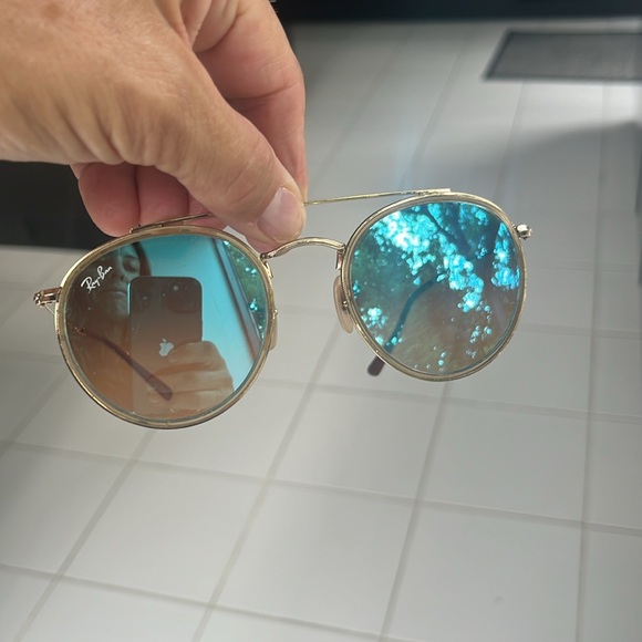 ROSE GOLD RAY BAN ROUND DOUBLE BRIDGE - Picture 5 of 6